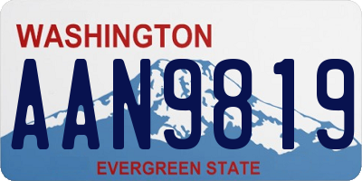 WA license plate AAN9819