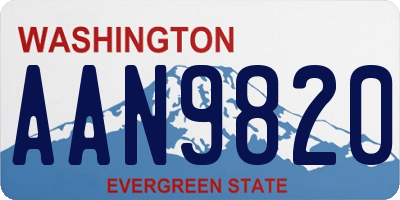 WA license plate AAN9820