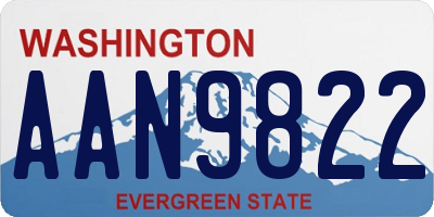 WA license plate AAN9822