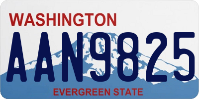 WA license plate AAN9825