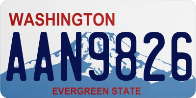 WA license plate AAN9826