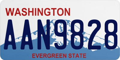WA license plate AAN9828