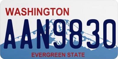 WA license plate AAN9830