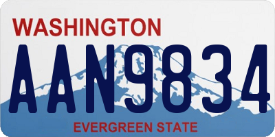 WA license plate AAN9834