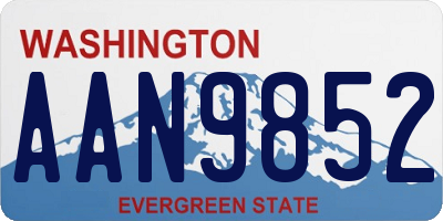 WA license plate AAN9852