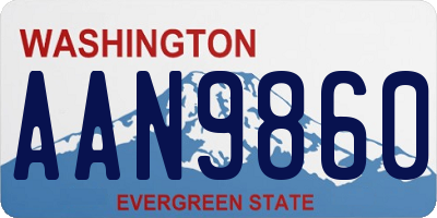WA license plate AAN9860