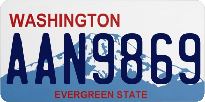 WA license plate AAN9869