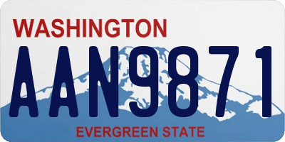 WA license plate AAN9871