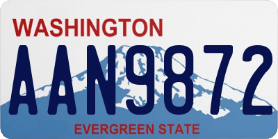 WA license plate AAN9872