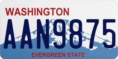 WA license plate AAN9875