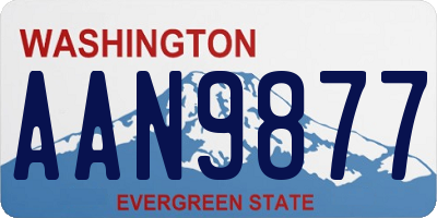 WA license plate AAN9877