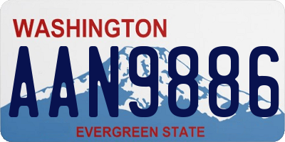 WA license plate AAN9886
