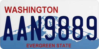 WA license plate AAN9889