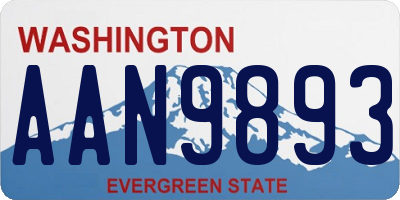 WA license plate AAN9893
