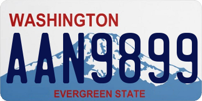 WA license plate AAN9899