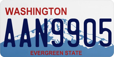 WA license plate AAN9905