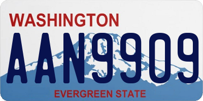 WA license plate AAN9909