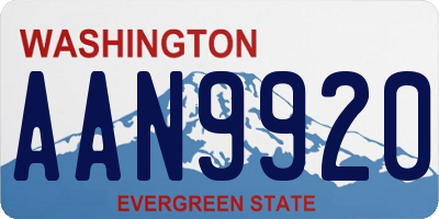 WA license plate AAN9920