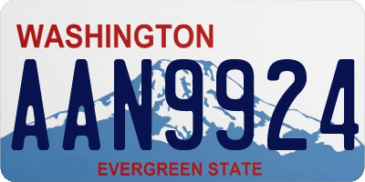 WA license plate AAN9924