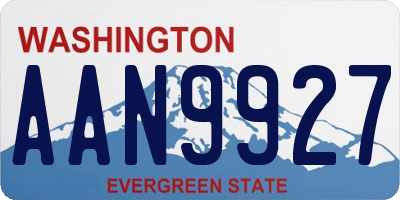 WA license plate AAN9927