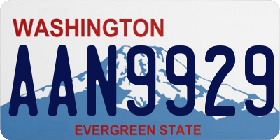 WA license plate AAN9929