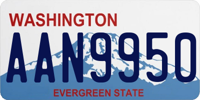 WA license plate AAN9950
