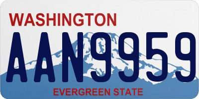 WA license plate AAN9959