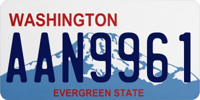 WA license plate AAN9961