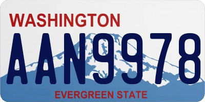 WA license plate AAN9978