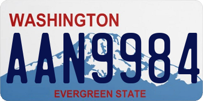 WA license plate AAN9984