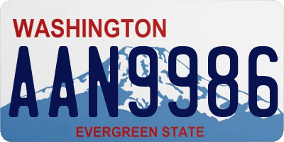 WA license plate AAN9986