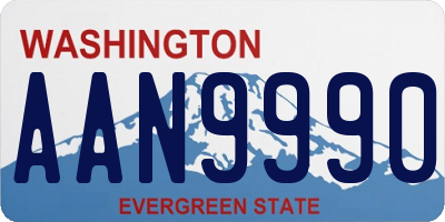 WA license plate AAN9990