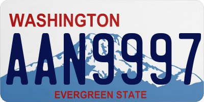 WA license plate AAN9997