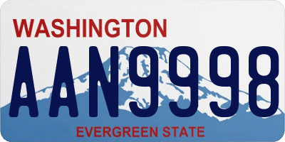 WA license plate AAN9998