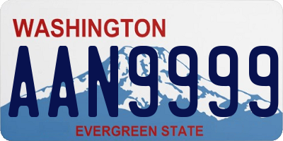 WA license plate AAN9999