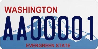 WA license plate AAO0001