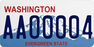 WA license plate AAO0004