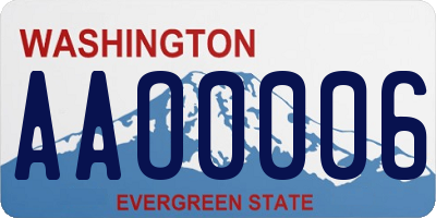 WA license plate AAO0006