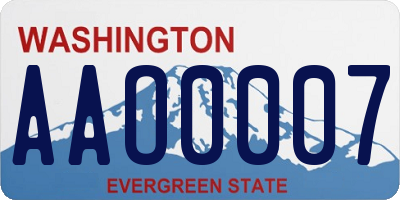 WA license plate AAO0007