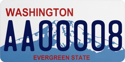 WA license plate AAO0008
