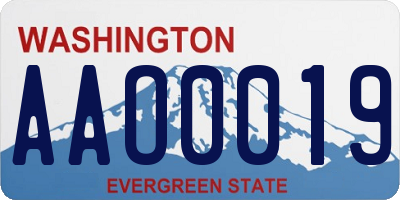 WA license plate AAO0019