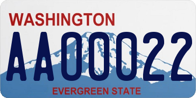 WA license plate AAO0022