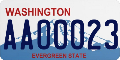 WA license plate AAO0023