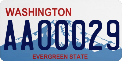 WA license plate AAO0029