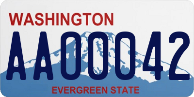 WA license plate AAO0042