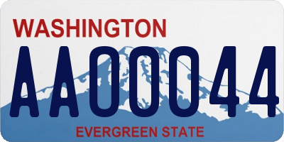 WA license plate AAO0044