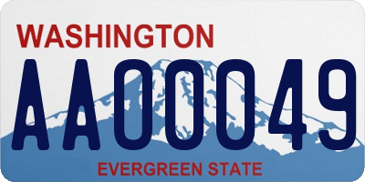 WA license plate AAO0049