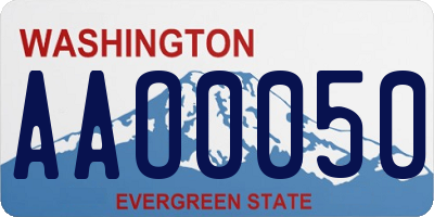 WA license plate AAO0050
