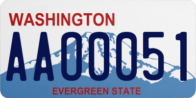 WA license plate AAO0051