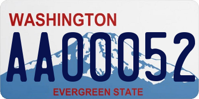 WA license plate AAO0052